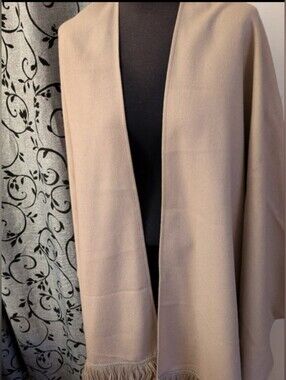 Oleg Cassini 100% wool camel poncho/shawl cape